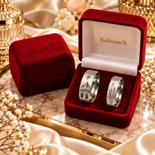 Velvet gift box for two rings – 56 × 52 × 32 mm