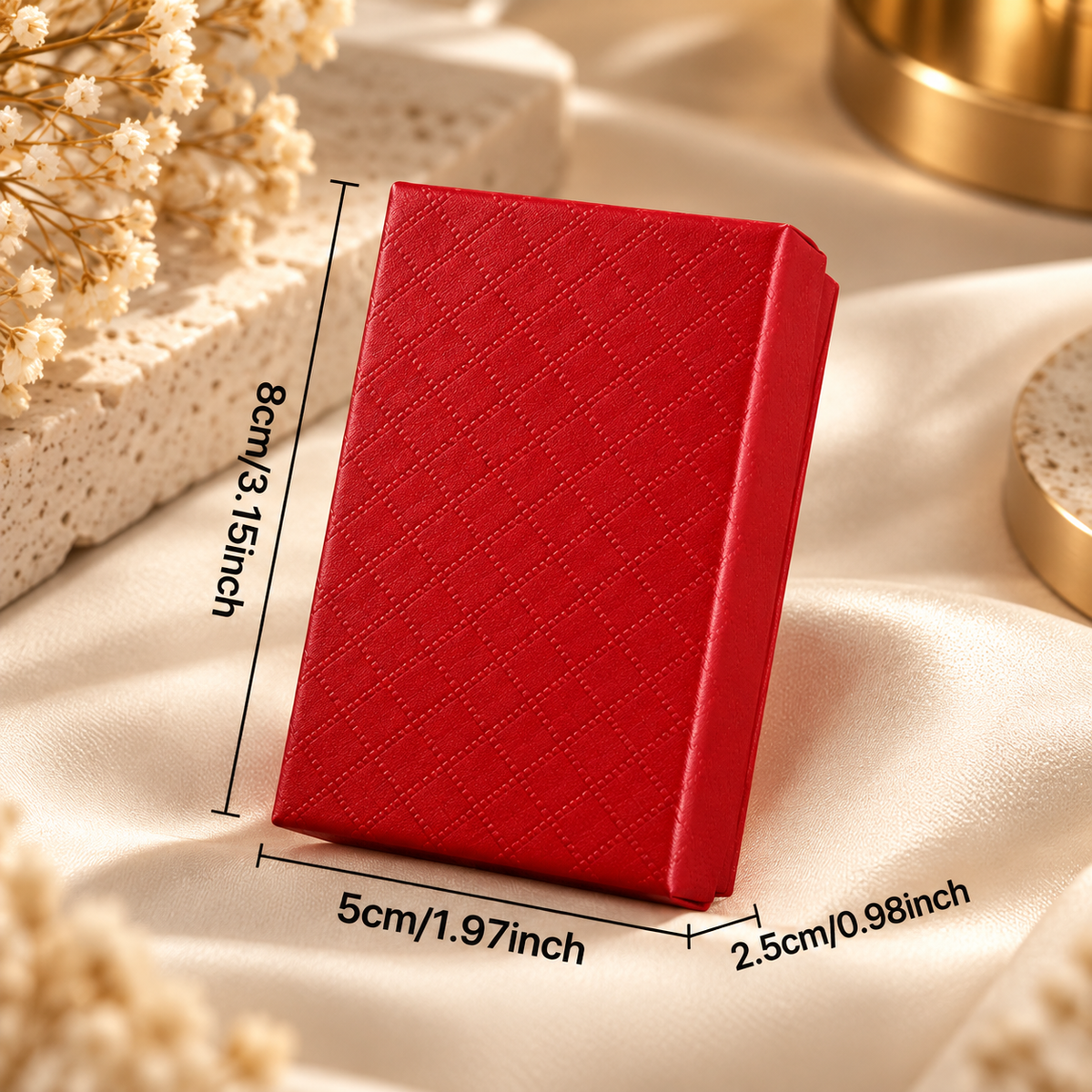 Schmuck-Geschenkbox mit PU-Kunstlederbezug – 80 × 50 × 25 mm