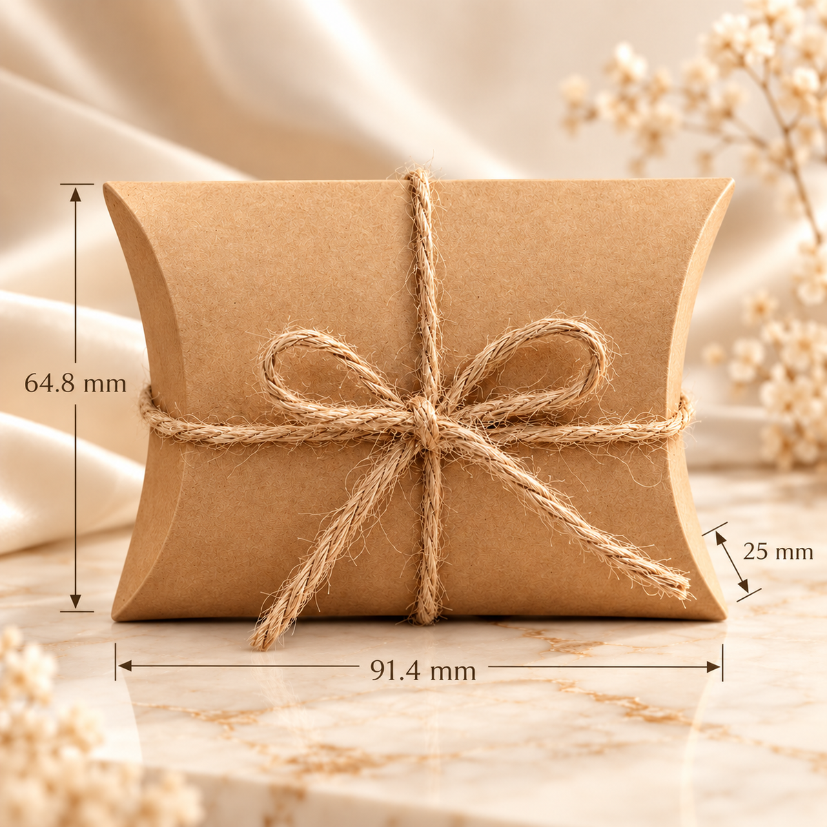 Paper gift box with string – 91.4 × 64.8 × 25 mm