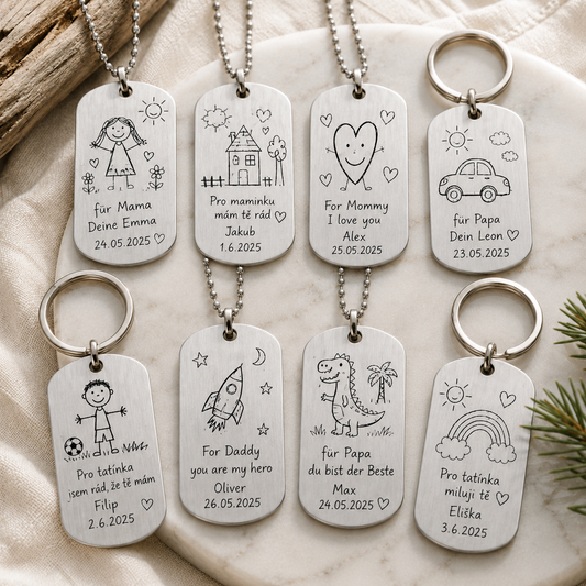 Dog Tag – 50 × 30 × 1.4 mm – stainless steel – black – with engraving