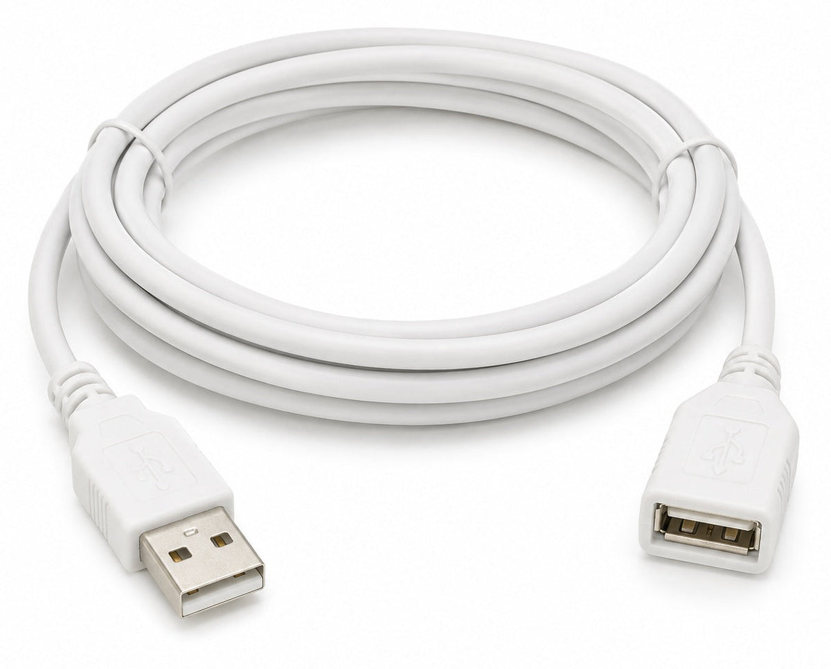 USB-A extension cable male-to-female, 1.5 m – white
