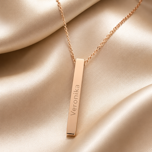 Stainless steel necklace with bar pendant – 40 × 5 mm, KalinumX