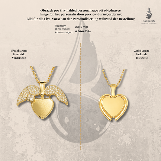 Stainless steel heart necklace – opening heart, gold-tone, KalinumX