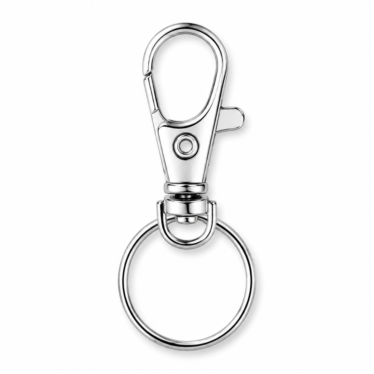 Silberfarbener Schlüsselkarabiner 10 × 40 mm