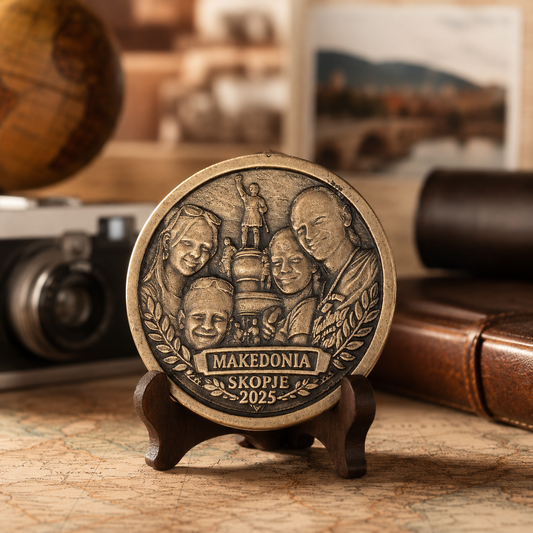 Bronze commemorative coin, with engraving
