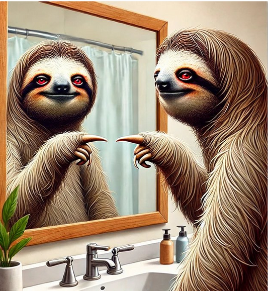 Slothana collector coin – Sloth & the Mirror – Ø 32 mm