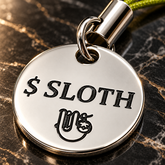Round stainless steel pendant – Ø 15 mm – Slothana SLOTH design