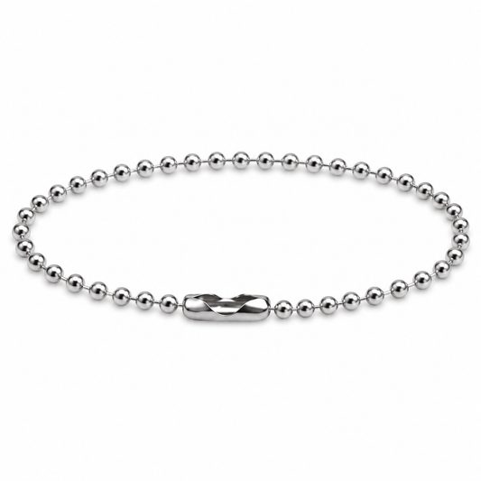 Silver-coloured ball chain with clasp – 150 mm