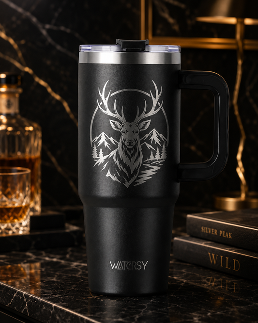 Watersy tumbler – 1182 ml / 40 oz – stainless steel – black