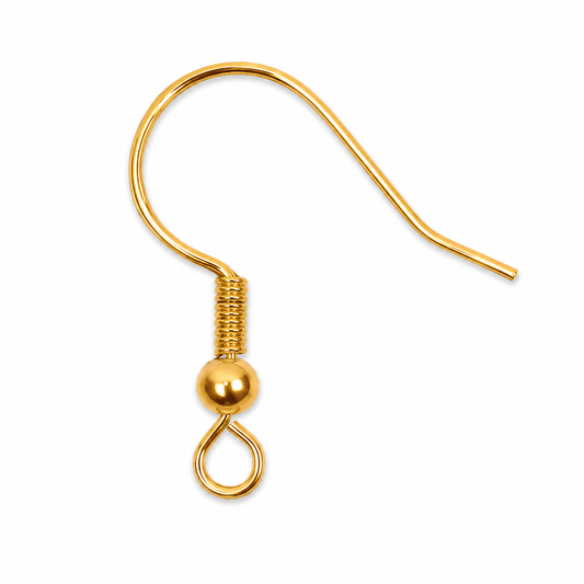 Stainless steel earring findings 20 × 9 × 20 mm – pair – gold-coloured