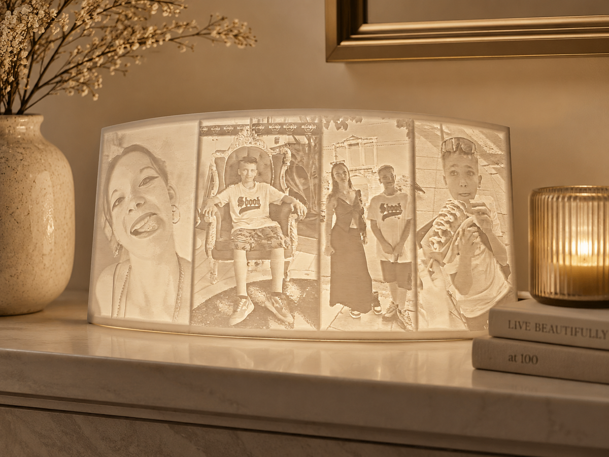 Litofanová 3D lampa s prosvícenou fotografií – personalizovaný světelný obraz KalinumX