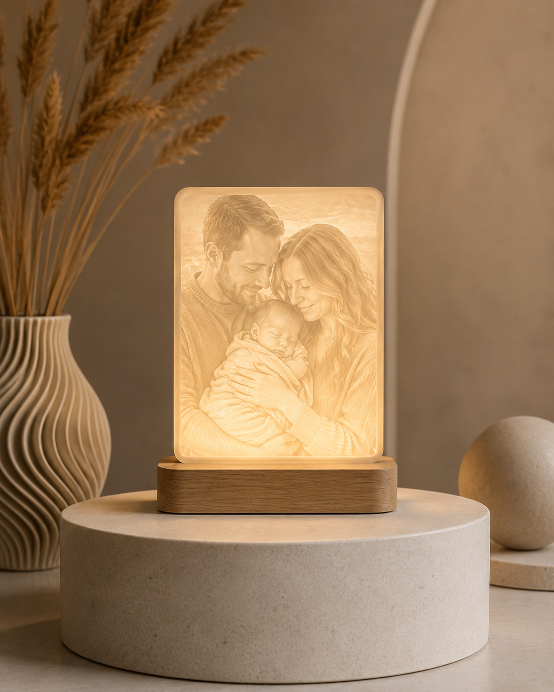 Litofanová lampa z fotografie