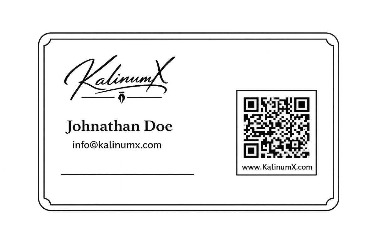 Metallvisitenkarte mit QR-Code