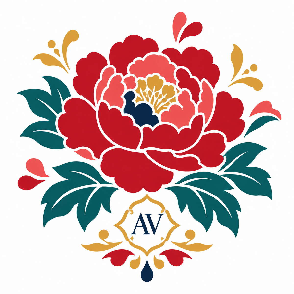 Farbiges Blumenmotiv für Edelstahl