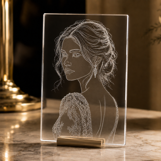 Acrylic plaque, 150 × 100 × 2 mm, black, with engraving