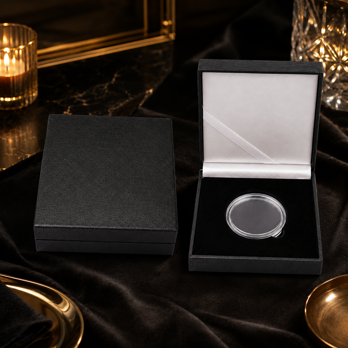 Velvet coin case – 90 × 90 mm
