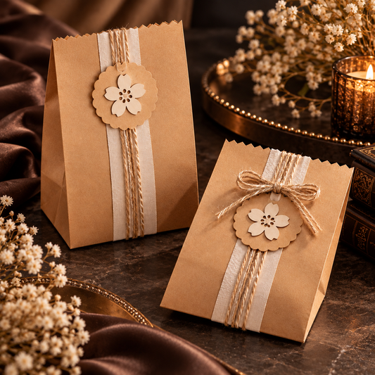 Paper gift bag – 120 × 70 mm – natural brown