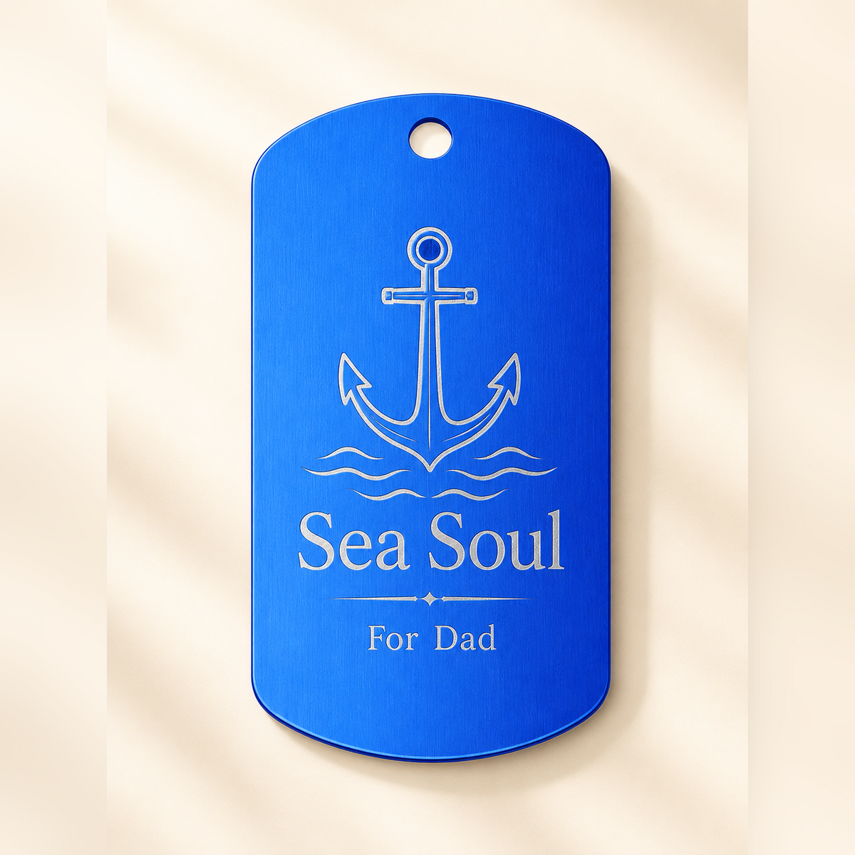 Dog Tag – 50 × 29 × 1 mm – Aluminium – blau