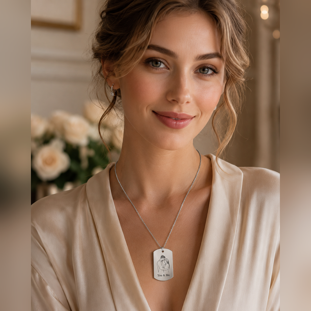 Dog Tag – 50 × 29 × 1 mm – Aluminium – silberfarben