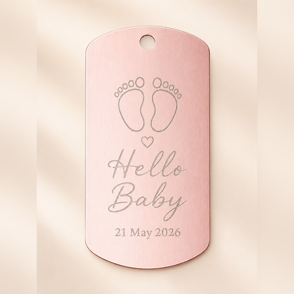 Dog Tag – 50 × 29 × 1 mm – Aluminium – hellrosa