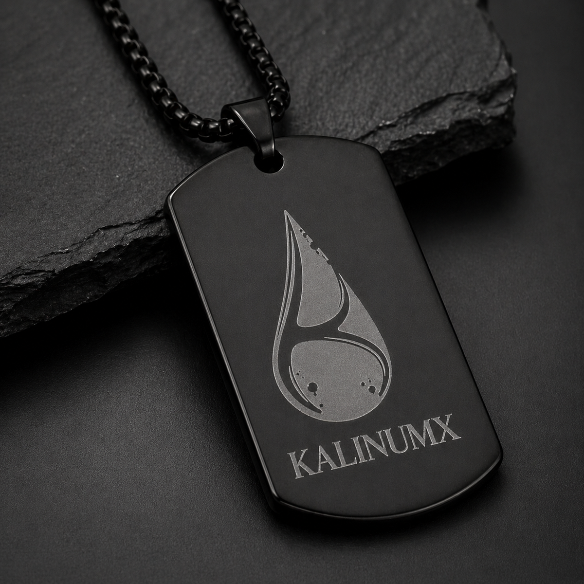 Dog Tag – 50 × 30 × 1.4 mm – stainless steel – gold – with engraving