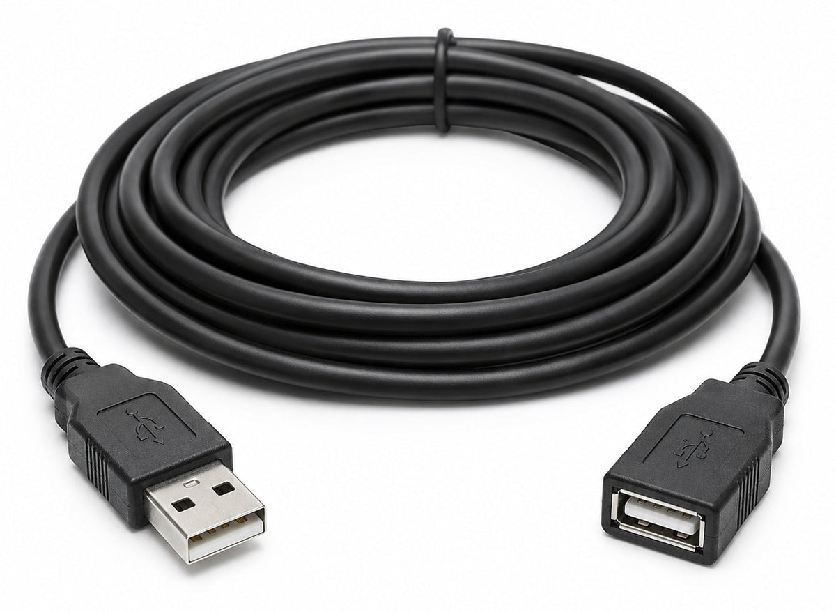 USB-A extension cable male-to-female, 1.5 m – black