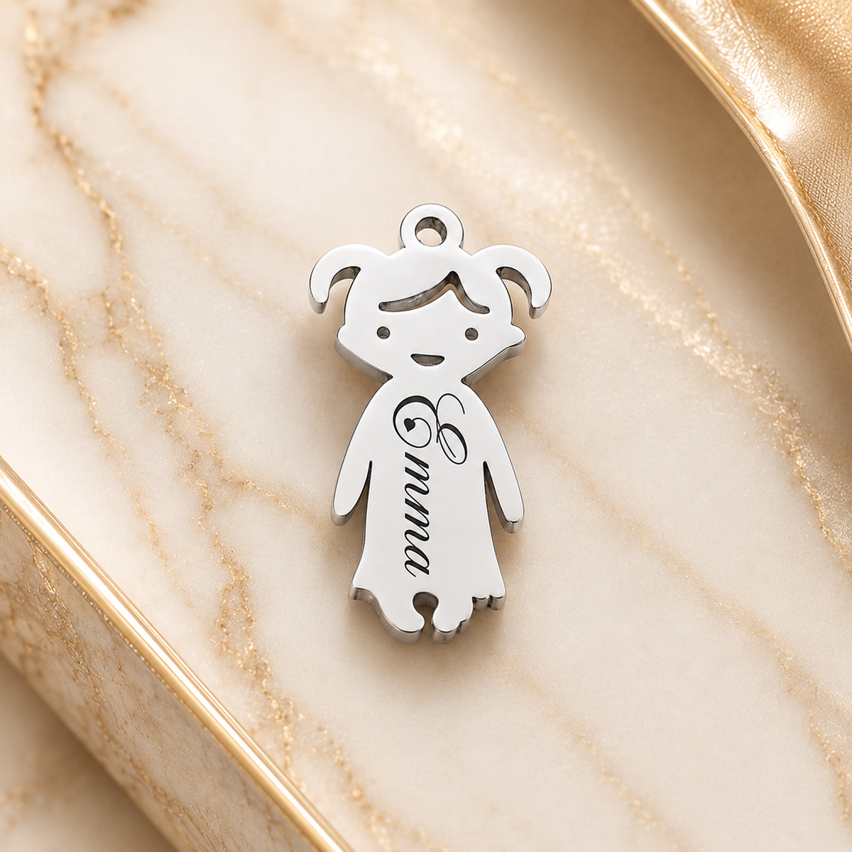 Stainless steel charms – child figures, KalinumX