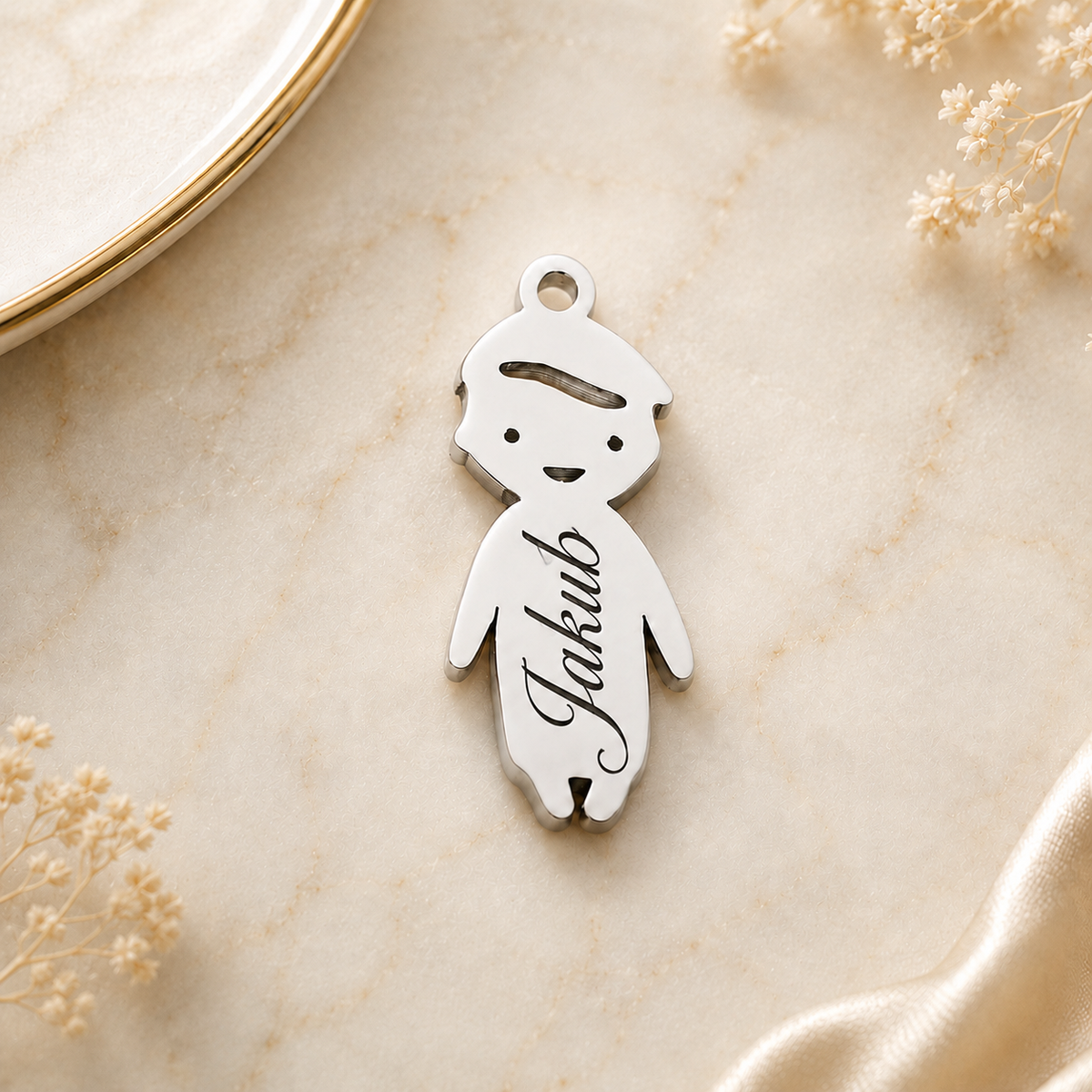 Stainless steel charms – child figures, KalinumX