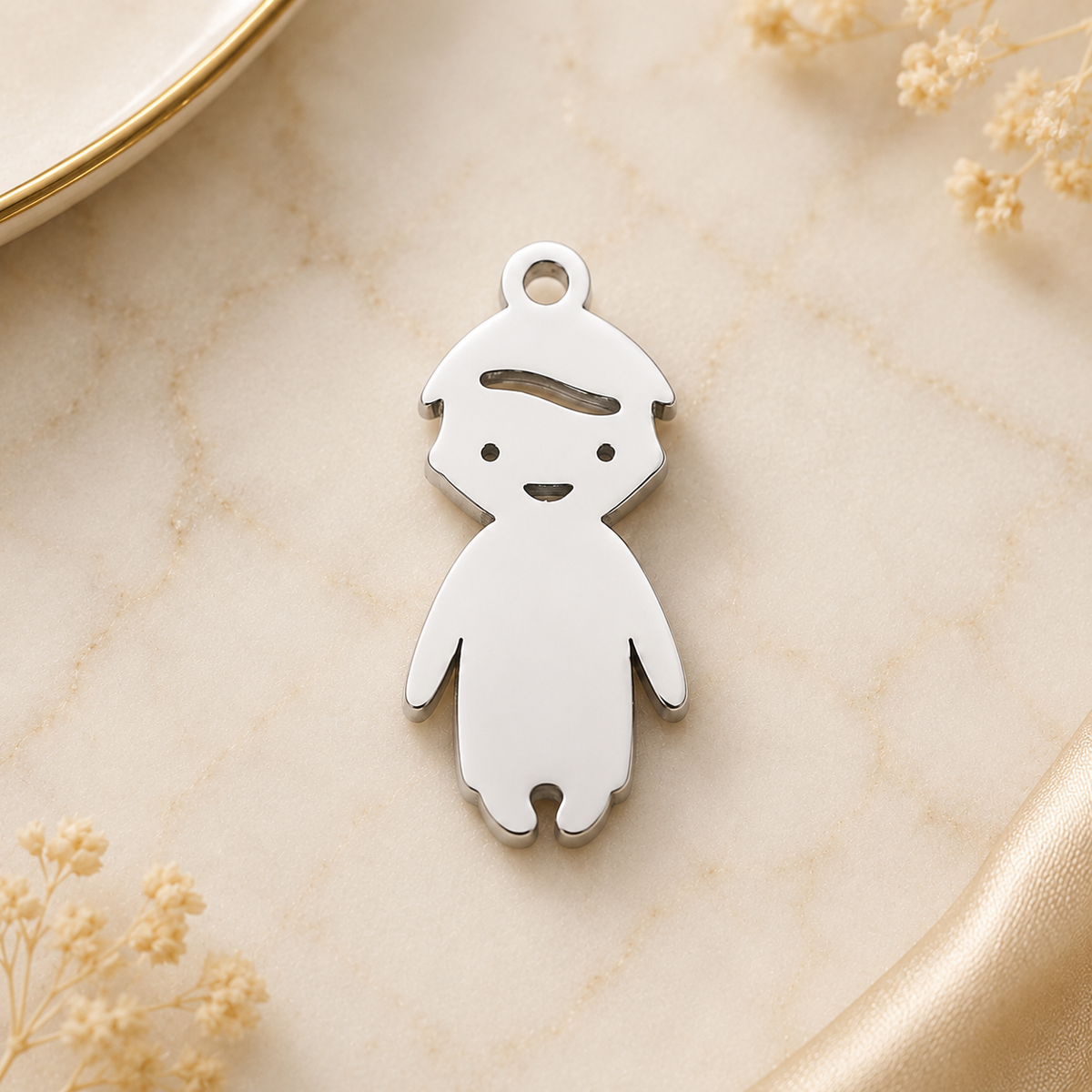 Stainless steel charms – child figures, KalinumX