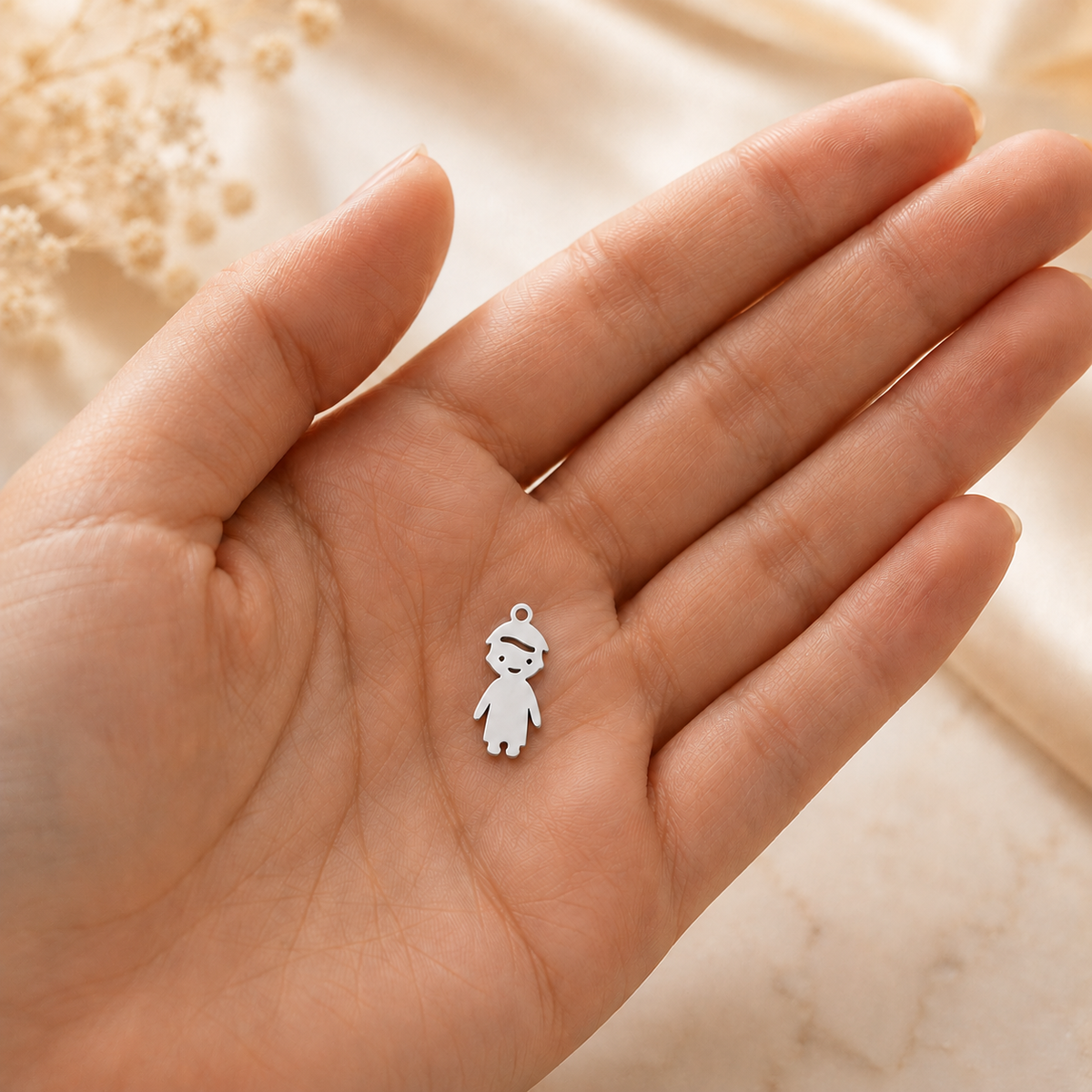 Stainless steel charms – child figures, KalinumX