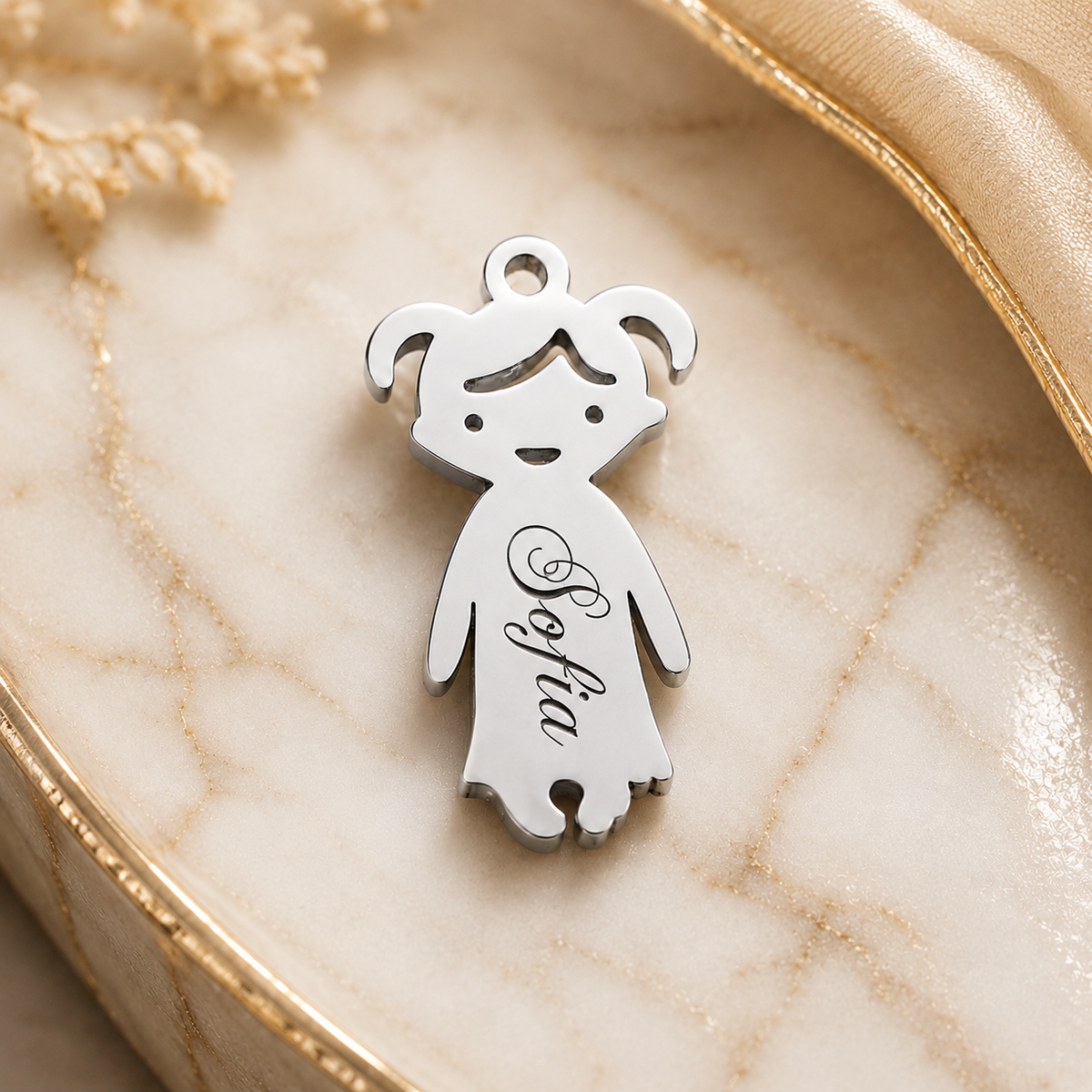 Stainless steel charms – child figures, KalinumX