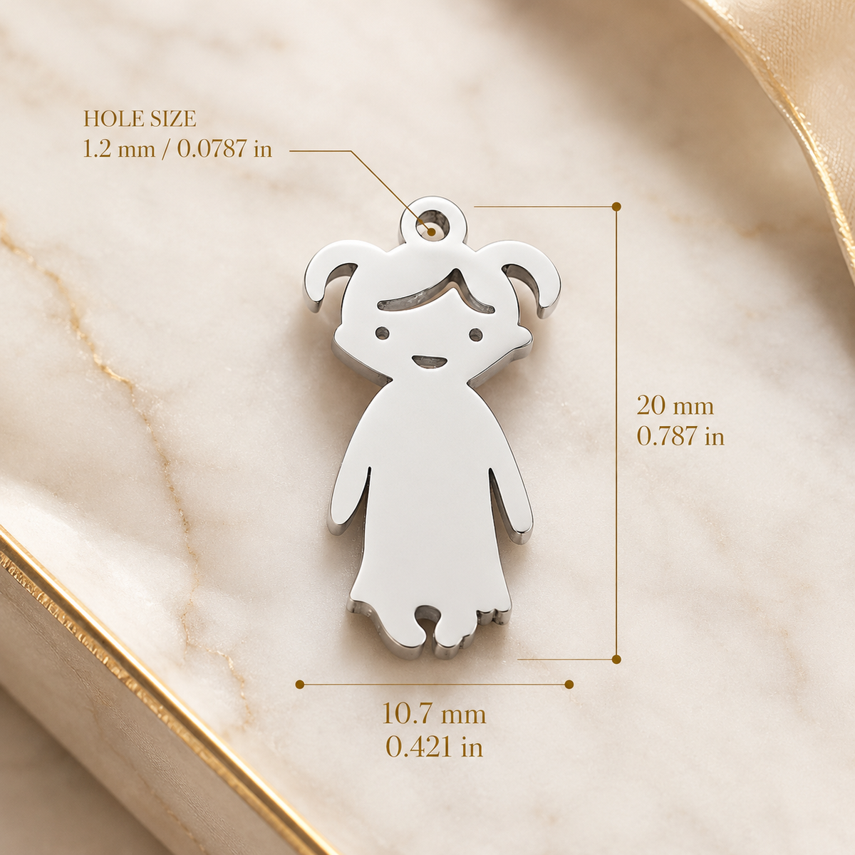 Stainless steel charms – child figures, KalinumX