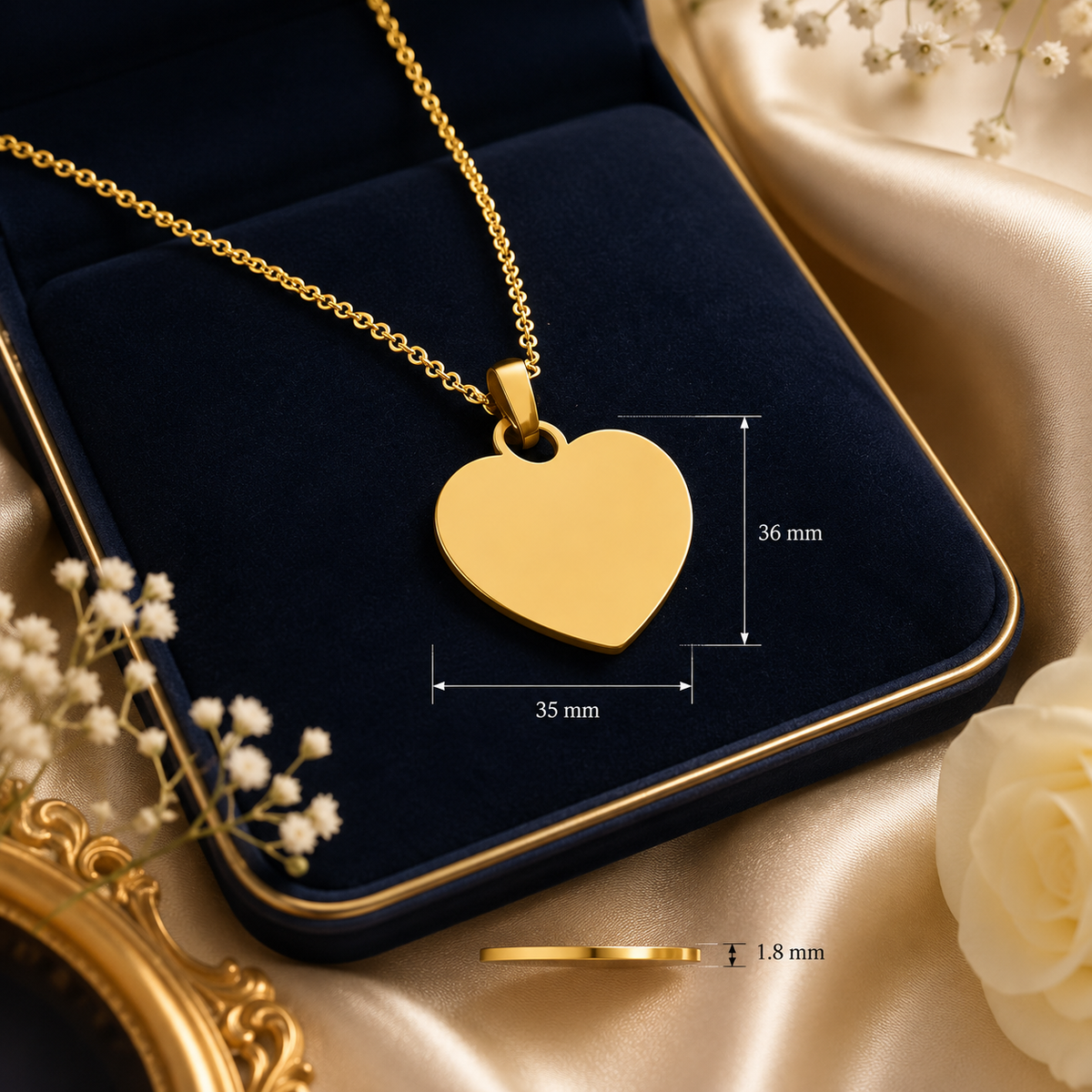 Necklace with 21 mm heart – KalinumX