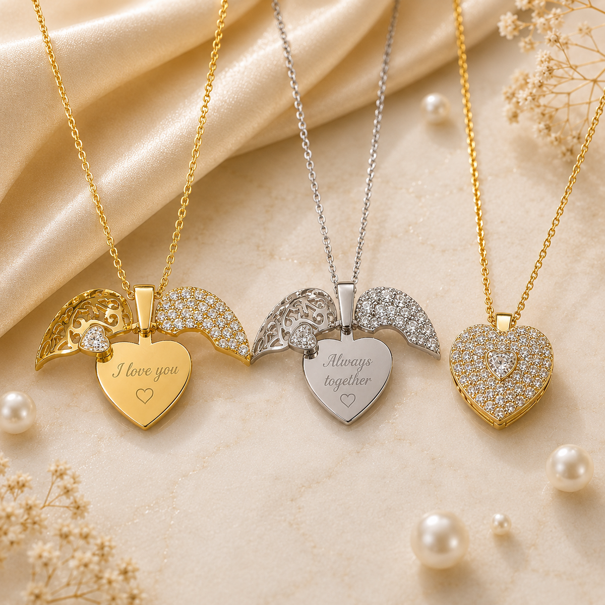 Stainless steel heart necklace, KalinumX