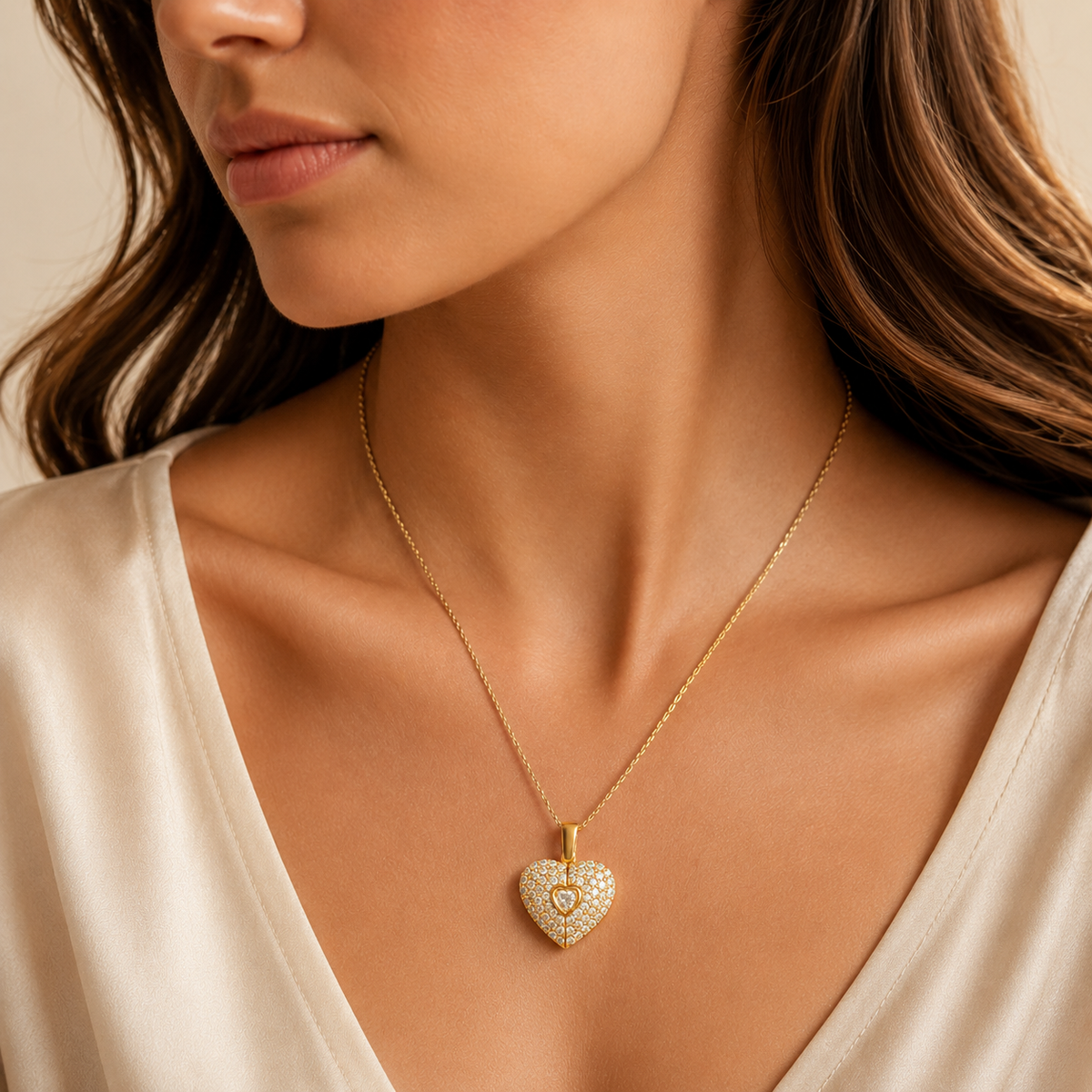 Stainless steel heart necklace, KalinumX