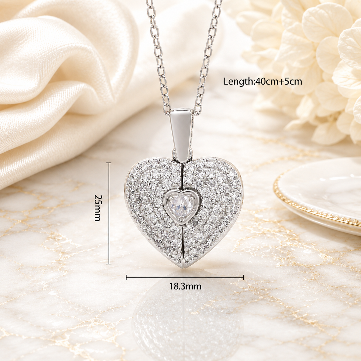 Stainless steel heart necklace, KalinumX