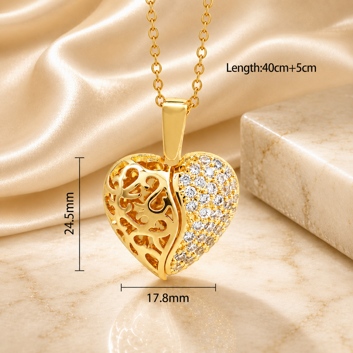Stainless steel heart necklace, KalinumX