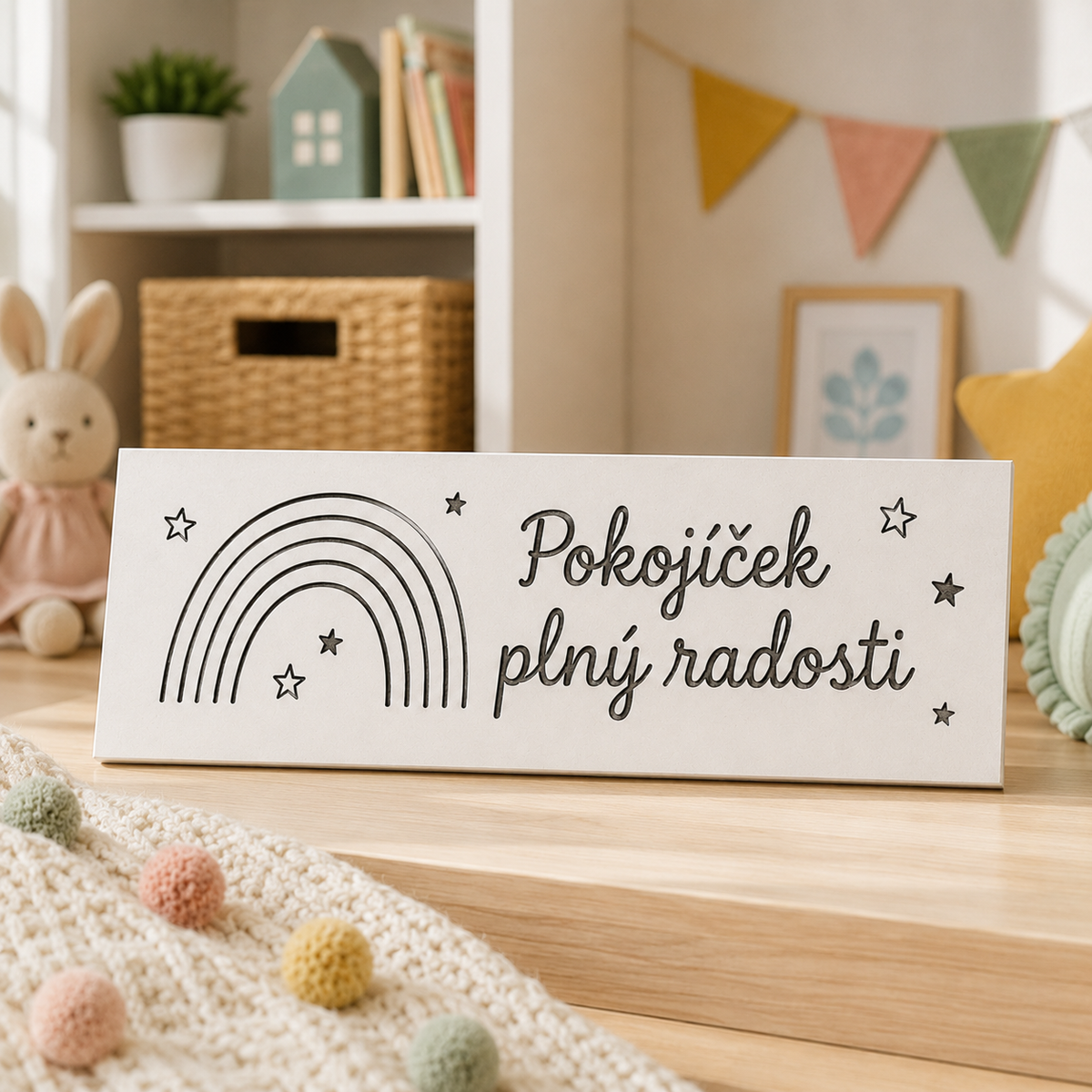 White ceramic tile – 350 × 250 × 8 mm – with engraving