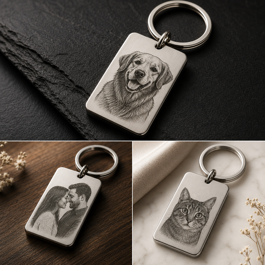 Stainless steel keyring – engraved