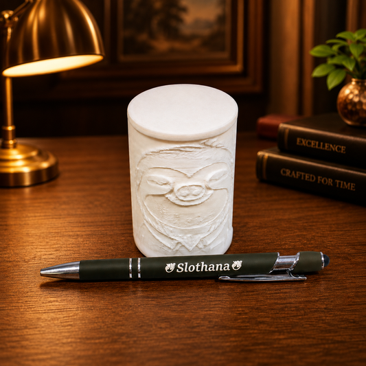 Round Slothana Lithophane Lamp – Sloth – White – Ø55.5 × 81 mm – 3D-printed ABS