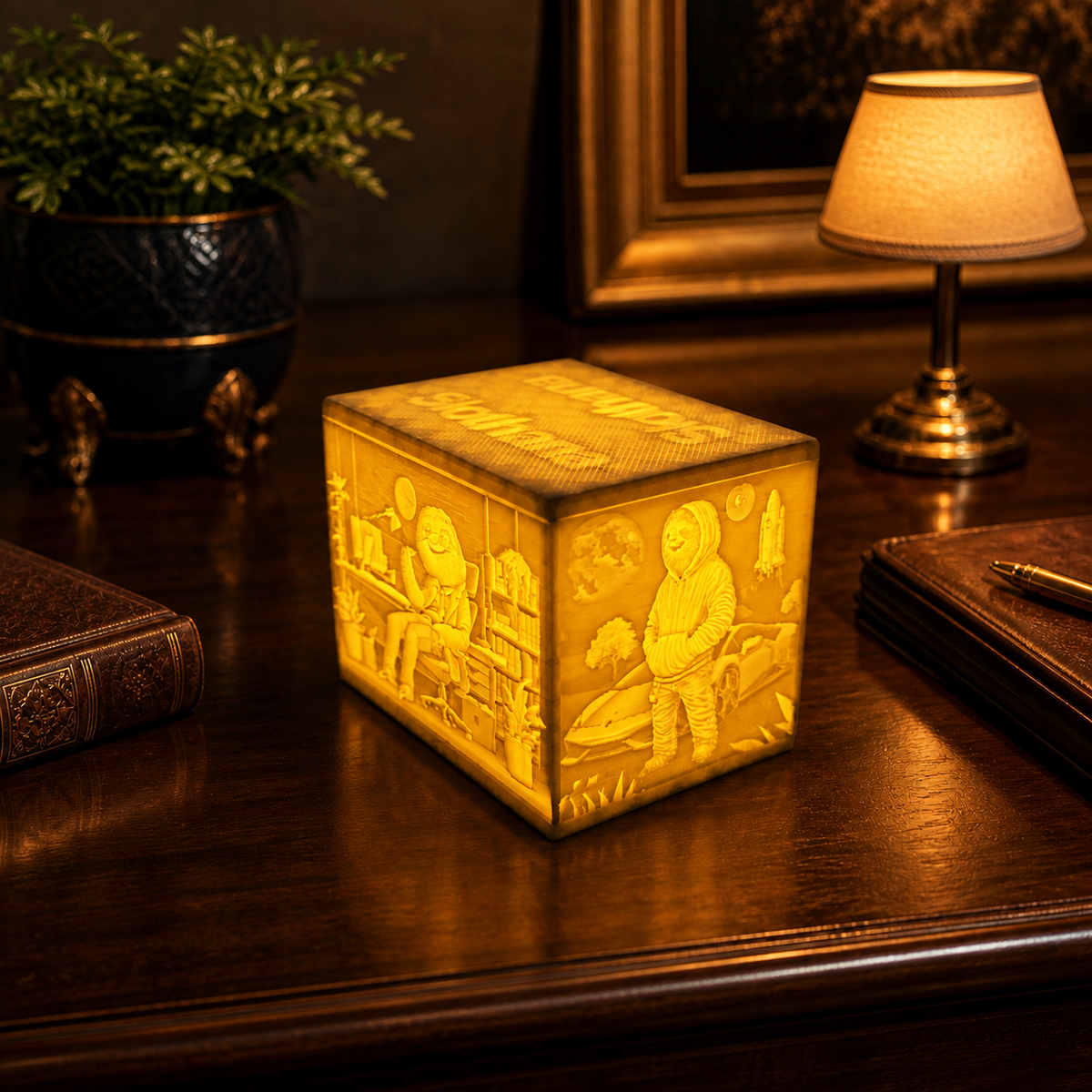 Weiße Slothana-Lithophanlampe – Sloth – 70,5 × 51 × 54 mm – 3D-Druck aus ABS