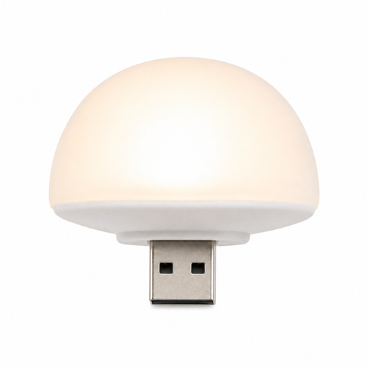 Mini USB mushroom LED light with frosted diffuser