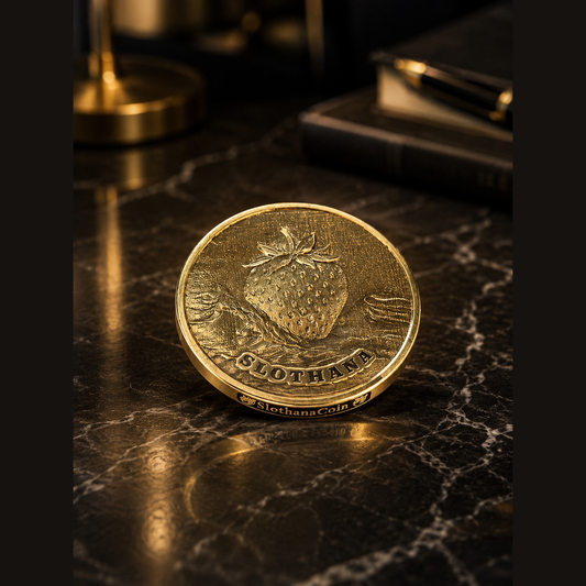 Brass commemorative coin, 32 × 3.3 mm, with engraving