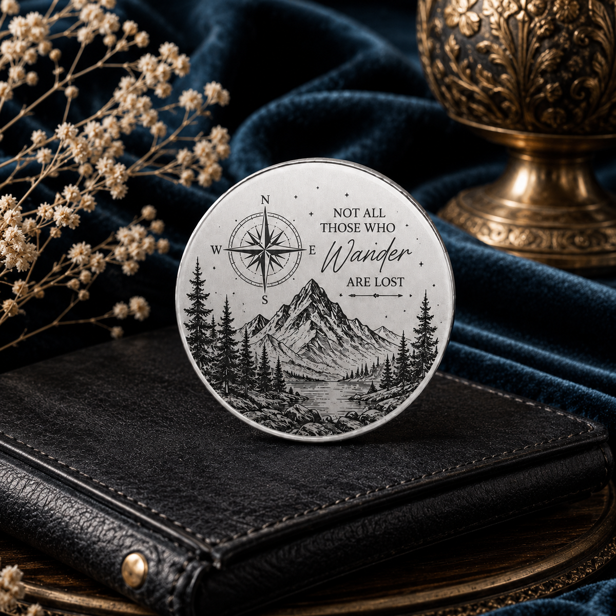 Pamětní mince 40 × 3,3 mm – galvanicky barevný kov, stříbrná, s gravírováním