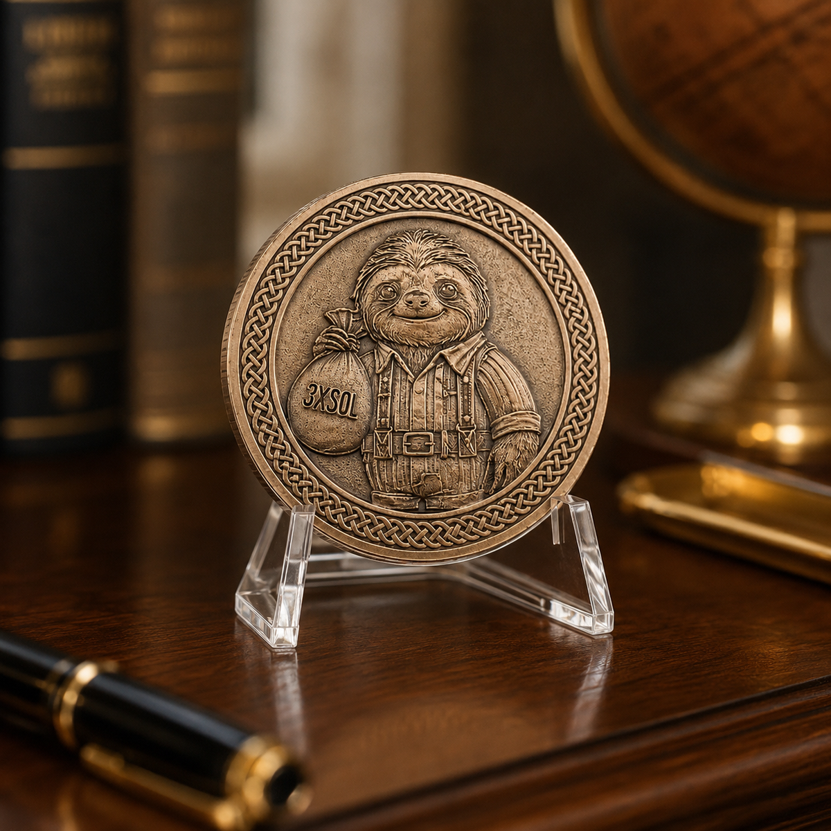 Slothana collector coin – 3xSOL Sloth – bronze