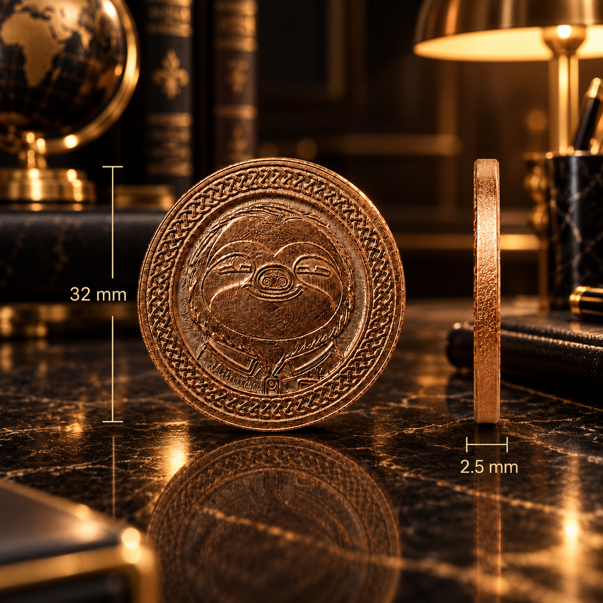 Slothana collector coin – 3xSOL Sloth – bronze