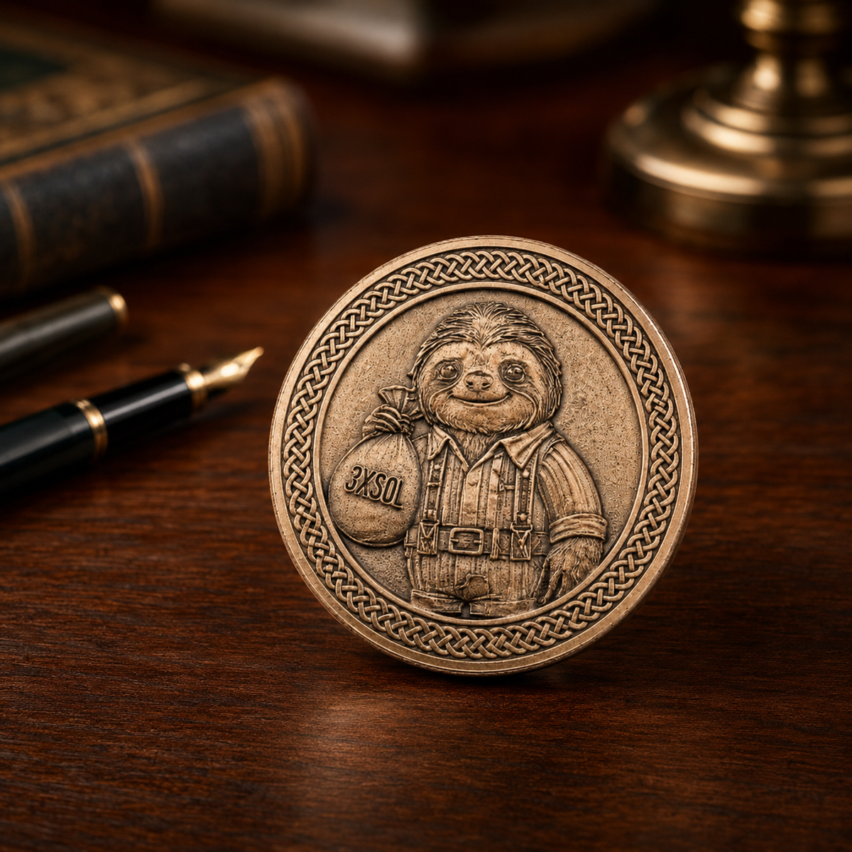 Slothana collector coin – 3xSOL Sloth – bronze