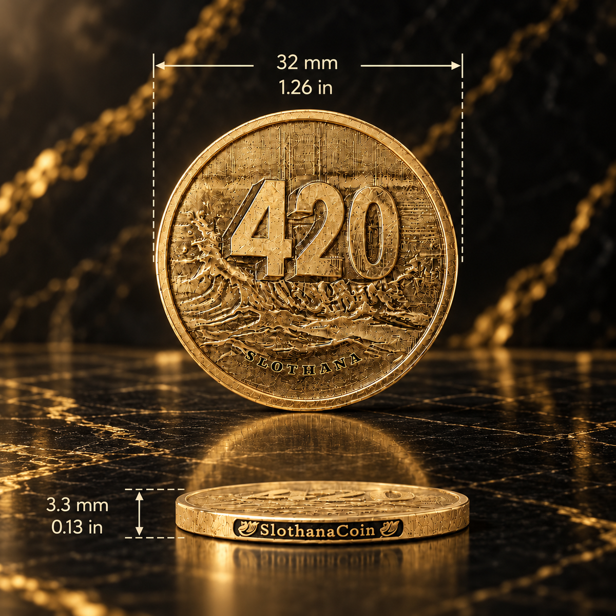 Slothana brass coin – 420