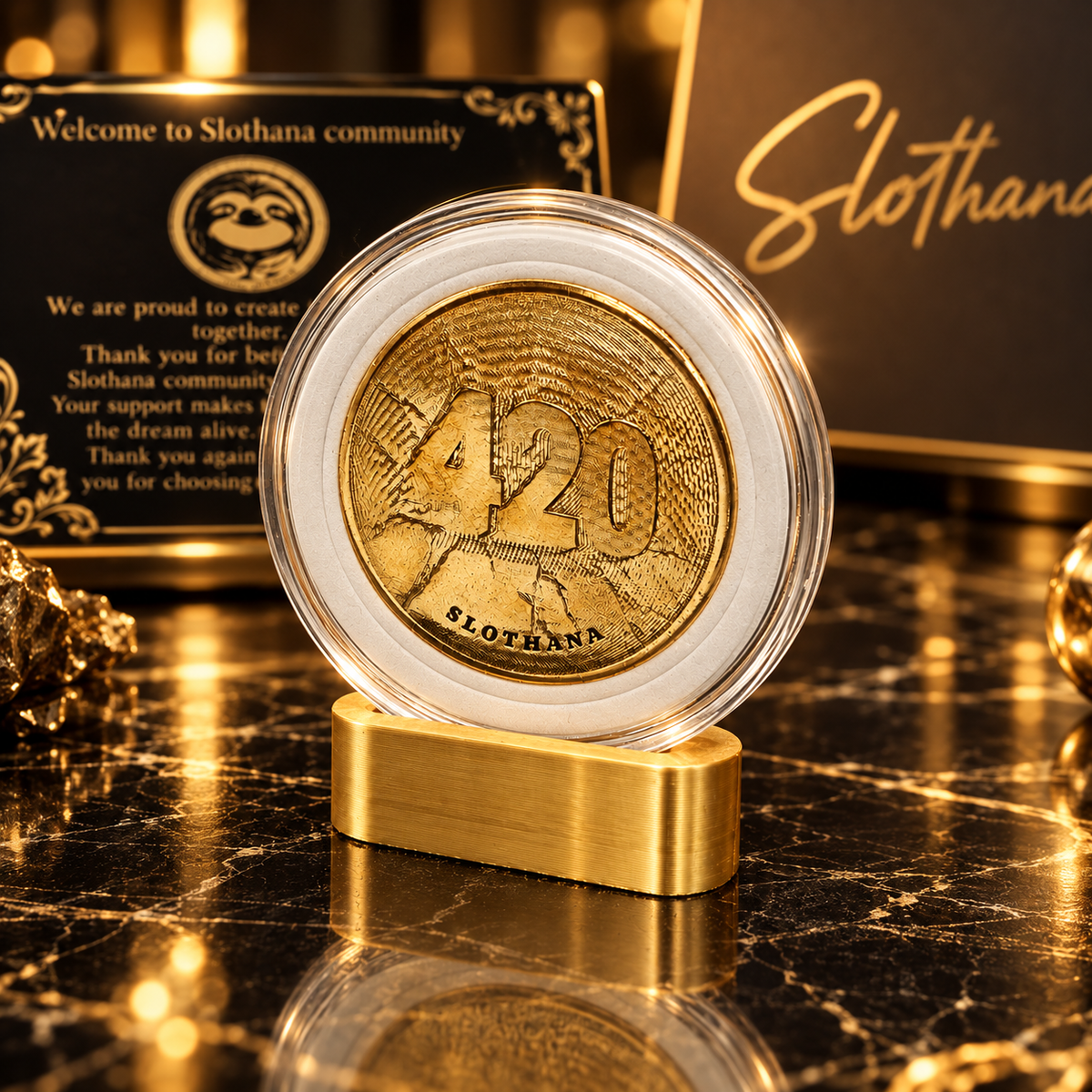Slothana brass coin – 420