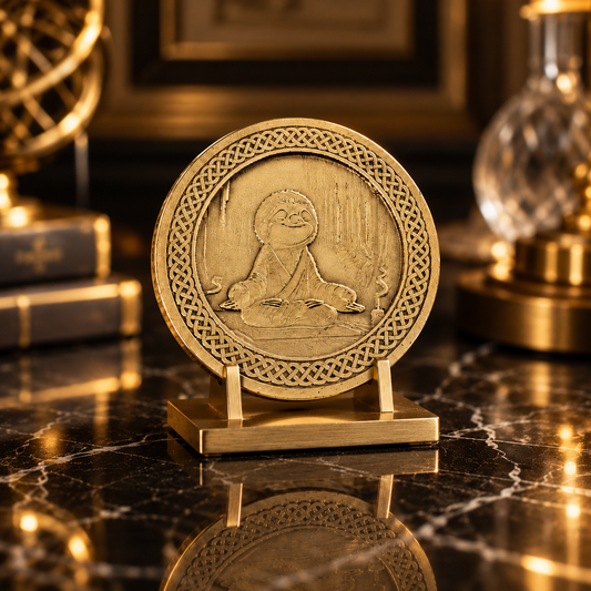 Slothana collector coin – Meditating Sloth – brass